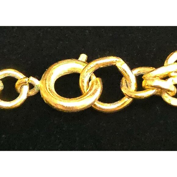 Vintage Crown Trifari Brushed Goldtone Double-Strand Necklace with Large Scroll- - Picture 5 of 6